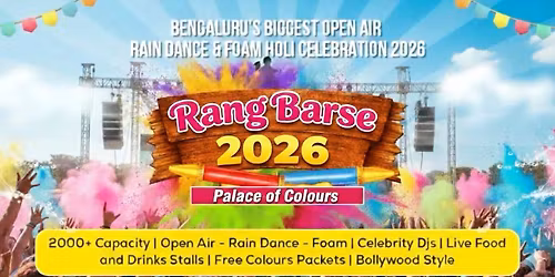 Biggest Open Air Rain Dance Foam Holi Party 2026