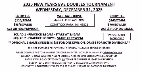 2025 Westgate NYE Doubles Tournaments