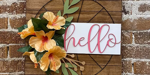 Floral Wagon Wheel Door Hanger