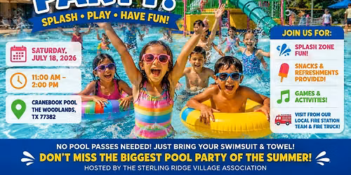 \ud83c\udfca\u200d\u2640\ufe0f The Ultimate Summer Splash: The Biggest & Best Kids Pool Party in The Woodlands - SRVA