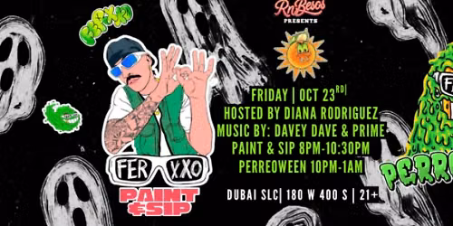 RnBesos Halloween Party and Feid Paint & Sip \ud83d\udc9a\ud83c\udf83