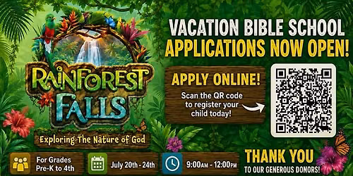 It's time for Vacation Bible School: Rainforest Falls!
