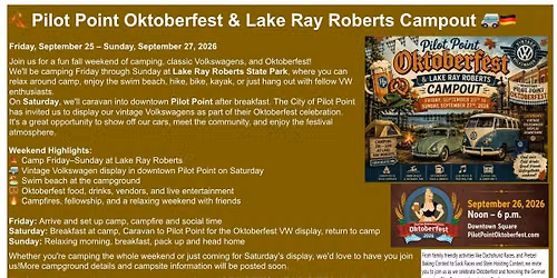 Camping at Lake Ray Roberts & OKTOBERFEST in Pilot Point!