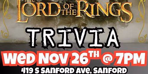The Lord of the Rings Trivia @ Wops Hops - Sanford