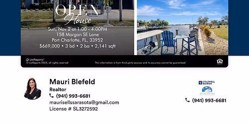 Open House come to the Perfect Waterfront Retreat in Port Charlotte!