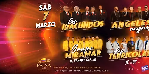 Iracundos, Angeles Negros, Miramar y Terricolas en Kansas City