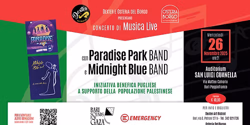 Concerto live a supporto della popolazione palestinese - Iniziativa benefica