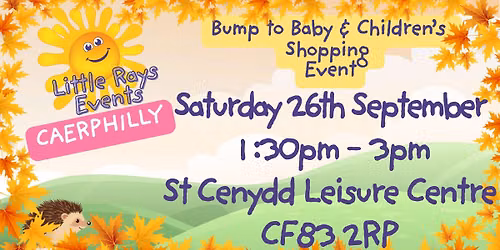 CAERPHILLY -Saturday 26th September 2026 - Little Rays Bump to Baby & Children's Shopping Event