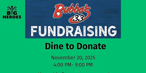 Bubba's 33 Dine to Donate