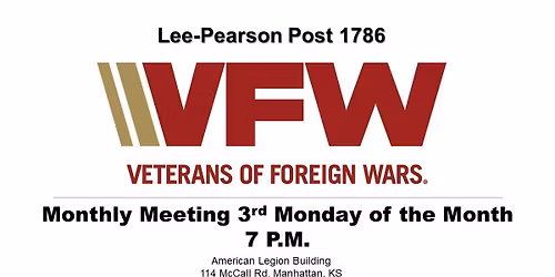 Monthly Membership Meeting of Lee-Pearson Post 1786