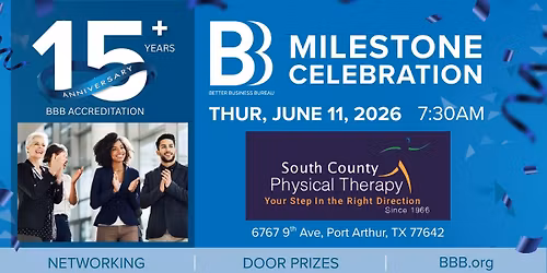 BBB Milestone Celebration: South County Physical Therapy and Rehabilitation Center