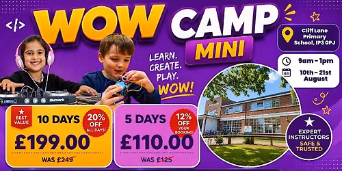 Cliff Lane Primary School Summer WOW Camp (17th - 21st August)