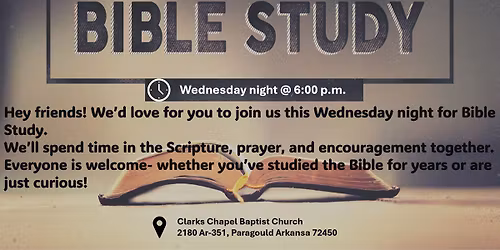 Wednesday night Bible Study
