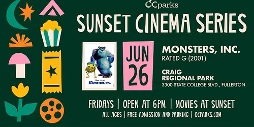 Monsters, Inc.: 2026 OC Parks Sunset Cinema Series