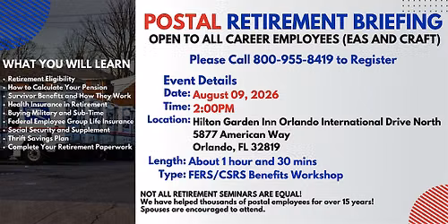 Postal Retirement Seminar - Orlando - 08\/09\/26