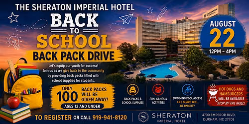 Sheraton Imperial Hotel Back to School Book Bag Drive