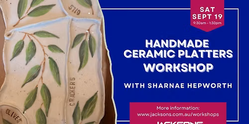  Handmade Ceramic Platters 2-Part Workshop with Sharnae Hepworth