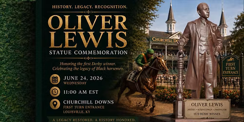 Oliver Lewis Statue Commemoration At Churchill Downs