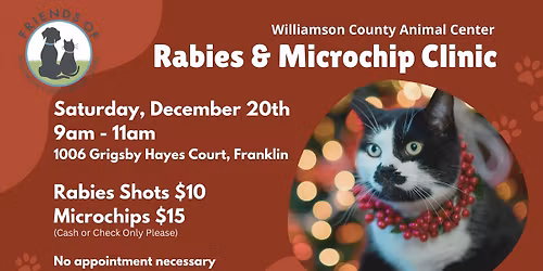December Rabies and Microchip Clinic