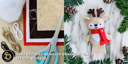 Hand Stitched Reindeer Ornament Class