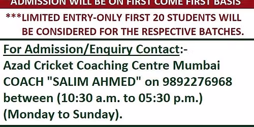 ACCC MUMBAI ADMISSION FOR OFF-SEASON INDOOR CRICKET TRAINING CAMP 2026