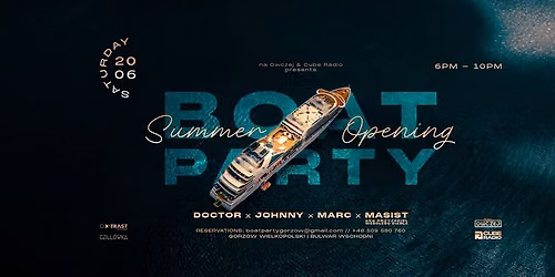 BOAT PARTY \/\/ na Owczej x Cube Radio \/\/ 20.06