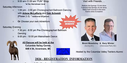 Invermere Mainstream Dancing Getaway Weekend