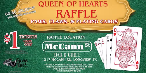 QUEEN of HEARTS RAFFLE: Paws, Claws & Playing Cards 