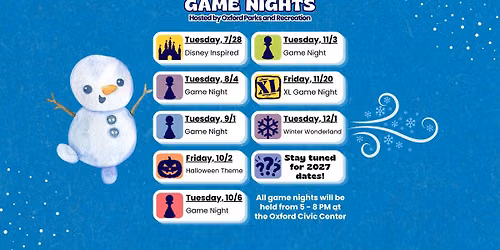 Oxford Game Night: December 1