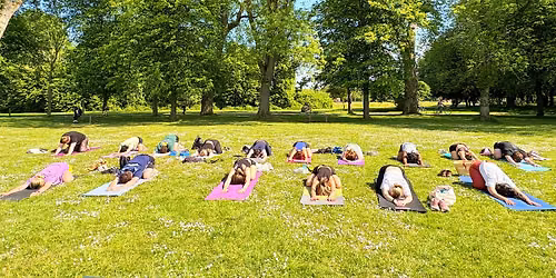 Summer Solstice Yoga in Alexandra Park, Whalley Range
