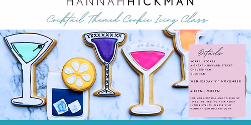 Cocktail Themed Cookie Icing Class