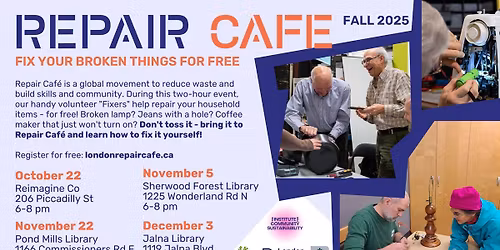 Repair Caf\u00e9 at Pond Mills Library