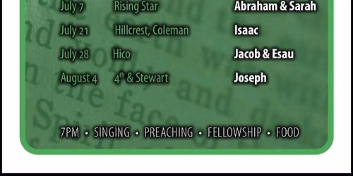 Summer Youth Series 2026 - Lessons From Genesis - Hosted By 4th & Stewart church of Christ Brownwood