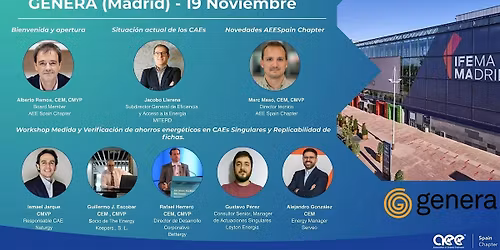 Workshop GENERA Medida y Verificaci\u00f3n Ahorros Energ\u00e9ticos CAEs Singulares