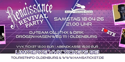80er Renaissance Revival Party SAMSTAG 18.4.26