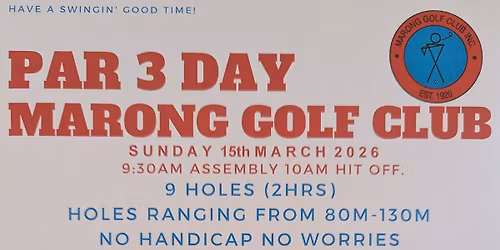 2026 Marong Golf Club Par 3 Social Day 