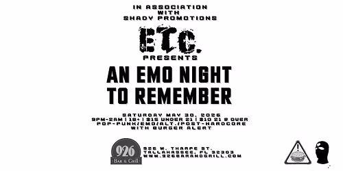 ETC. AN EMO NIGHT TO REMEMBER!