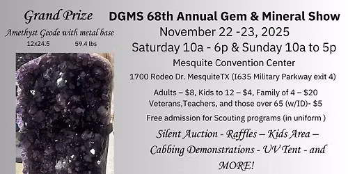 68th Annual Dallas Gem and Mineral Society Show