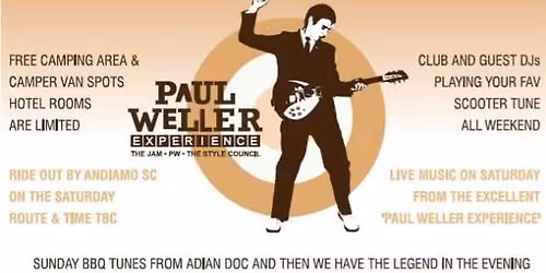 The Paul Weller Experience - THE JAM Paul Weller & TSC  Sheerbeer Scooter Club Rally 