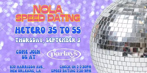 9\/3 - NOLA Speed Dating @ Parlay's