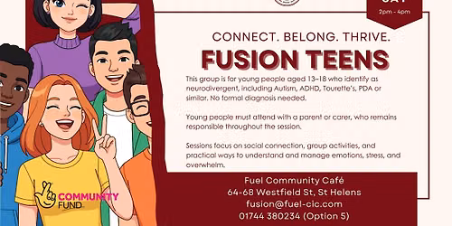 Fusion Teens (FREE ND Social & Education Group for ages 13 to 18)