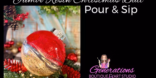 Jumbo Resin Christmas Ball Pour & Sip