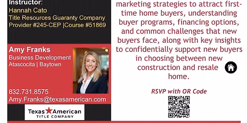 First Time Home-Buyers - Mapping a Path to Ownership | 1HR CE Class
