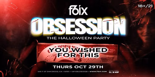 Obsession Halloween Party 18+\/21+