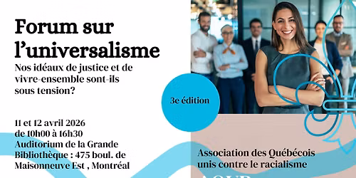Forum sur l'universalisme - 11 et 12 avril 2026