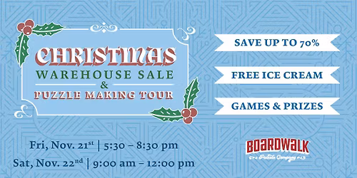Christmas Warehouse Sale & Puzzle Making Tour