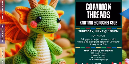 Common Threads: Knitting & Crochet Club (Main Library)