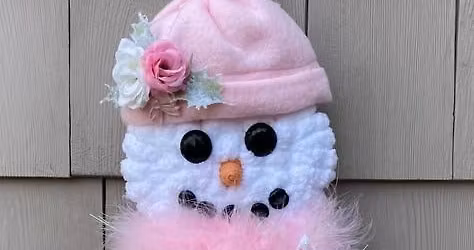 Pink Snowman Wreath Craft Class Workshop