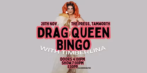 Drag Bingo with Timberlina | 28th November | The Press Basement Bar, Tamworth
