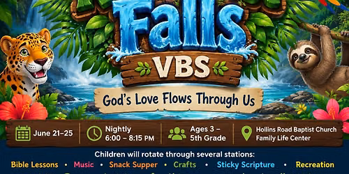 Rainforest Falls Vacation Bible School \ud83e\udd9c\ud83c\udf3f